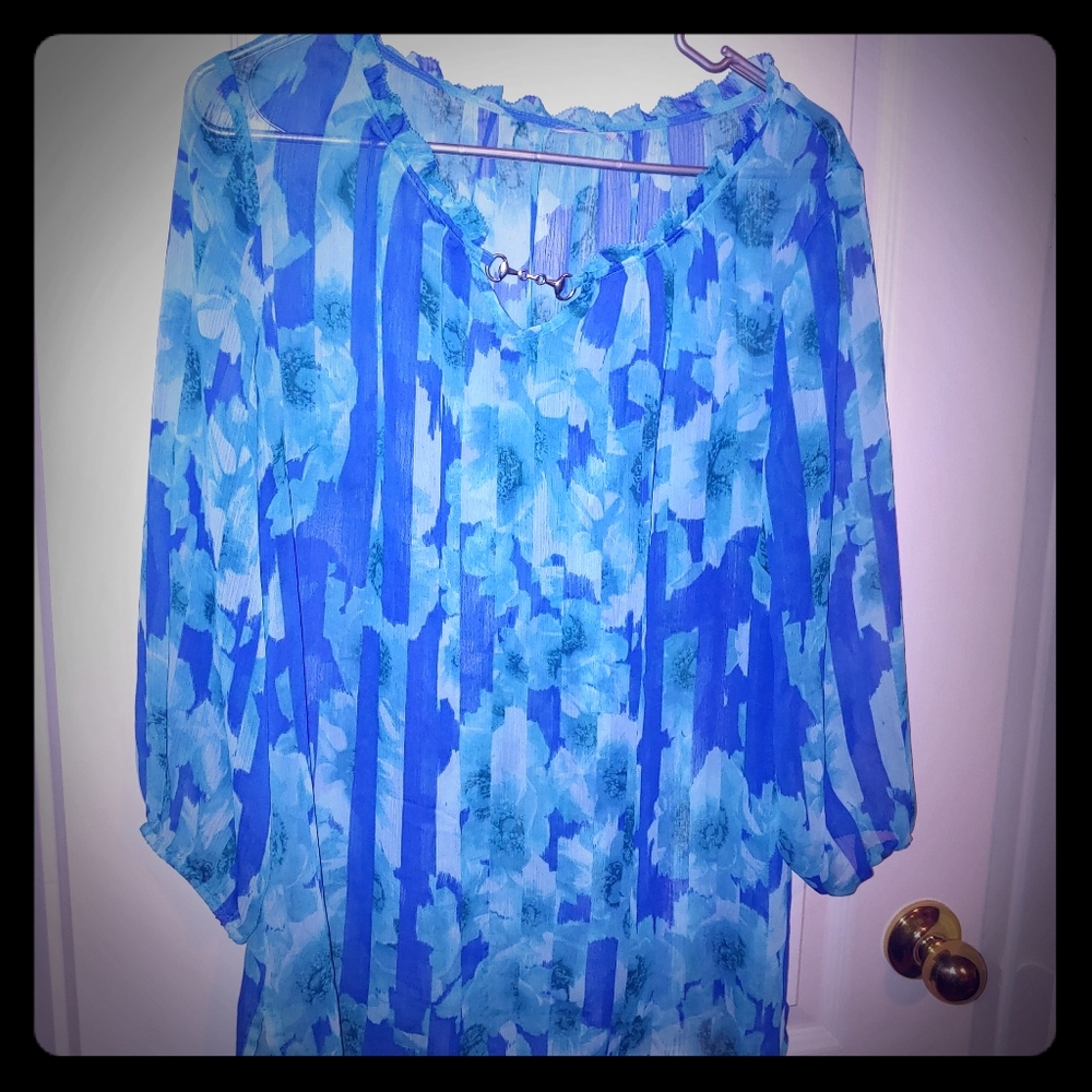 Sheer blue cover up